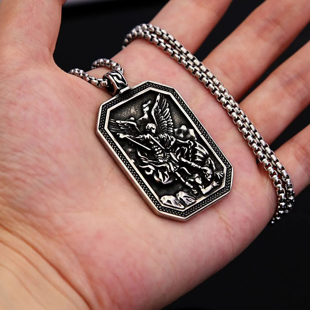 Archangel Protection Tag Necklace