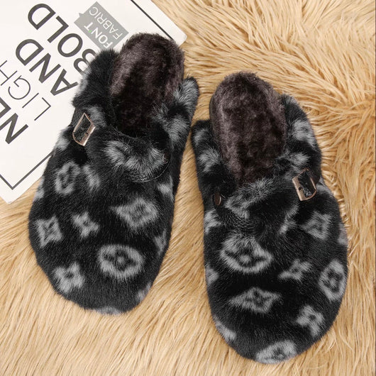 Monogram Fuzzy Clogs